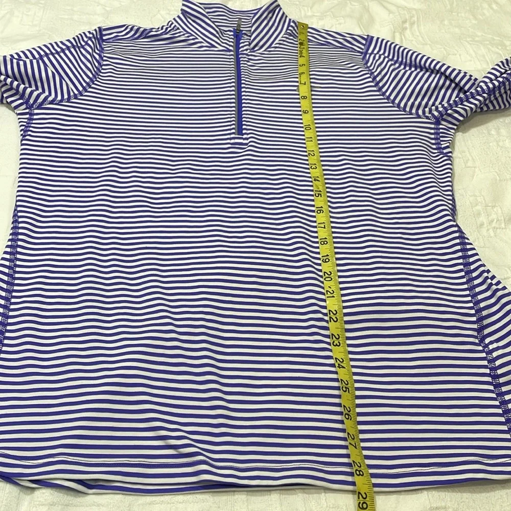 Nike Running Dri-Fit Lightweight Purple White Stripe Mock Neck 1/4 Zip Shirt XL